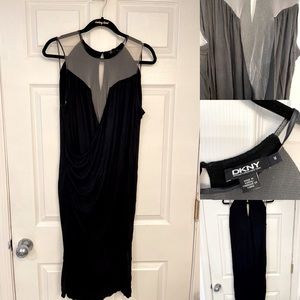 Sheer Deep V Party Dress